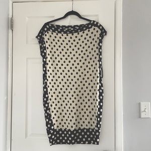 Diane Von Furstenberg dress sz 6 polka dot 100% silk DVF Designer tunic Pockets
